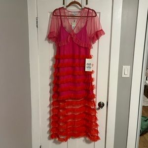 never fully dressed red and pink kate midi dress